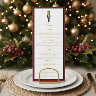 Nutcracker Christmas Holiday Dinner Red Black Menu Invitation
