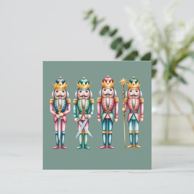 Nutcracker Christmas Holiday Party Festive Xmas Card (Standing Front)