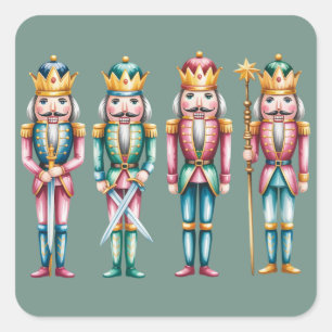 Nutcracker Christmas Holiday Party Festive Xmas Square Sticker