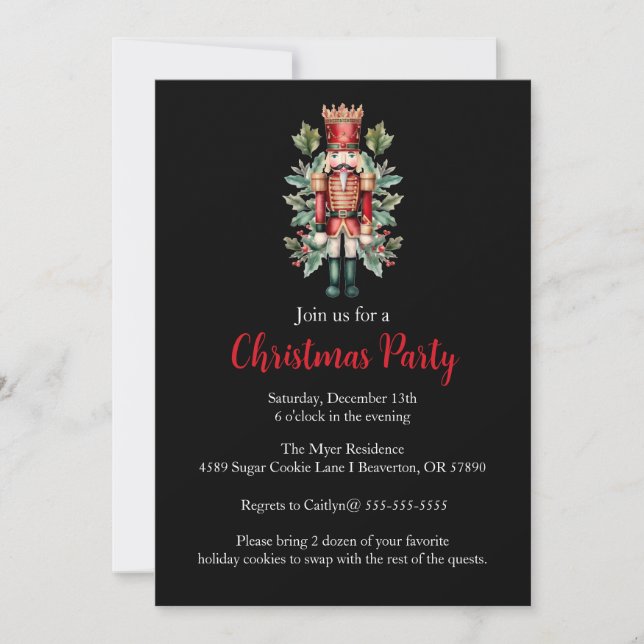 Nutcracker Christmas Holiday Party Invite (Front)