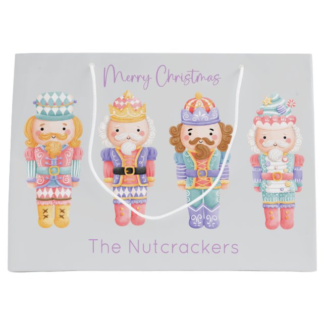 Nutcracker Christmas Large Gift Bag (Front)