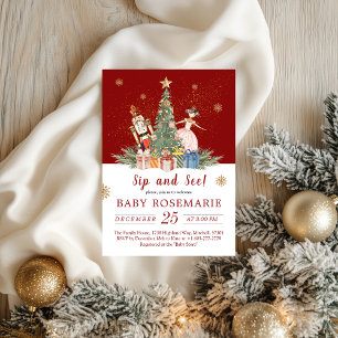 Nutcracker Christmas Party Baby Shower Sip and See Invitation