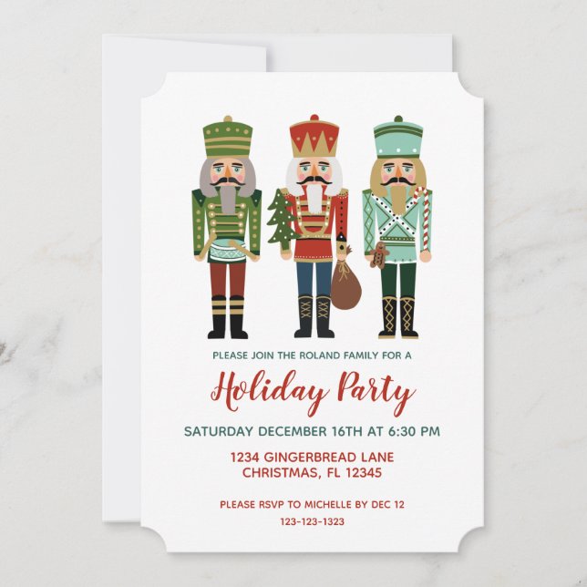 Nutcracker Christmas Party Invitation (Front)