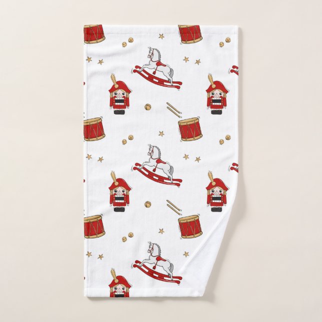 Nutcracker Christmas pattern Hand Towel (Hand Towel)