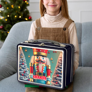 Nutcracker Christmas Personalised Kids Metal Lunch Box
