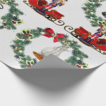 Nutcracker Christmas Sleigh Vintage Lanterns Wrapping Paper<br><div class="desc">Nutcracker Christmas Sleigh Vintage Lanterns Wrapping Paper 
A variety of wreaths and inside antique lanterns surrounding red vintage sleighs with nutcracker soldiers standing ready</div>