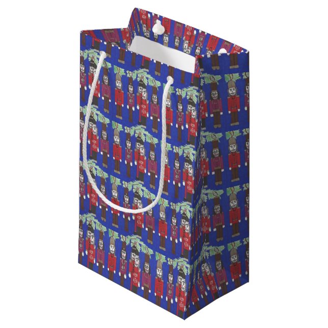 Nutcracker Christmas Small Gift Bag (Front Angled)