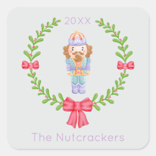 Nutcracker Christmas Square Sticker