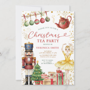 Nutcracker Christmas Tea Party Sweets Ballerina Invitation