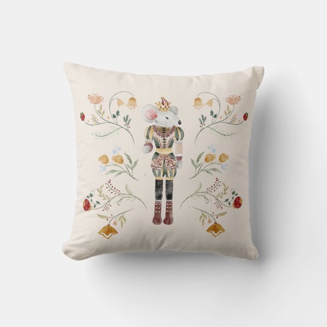 Nutcracker Christmas Throw Pillow (Front)