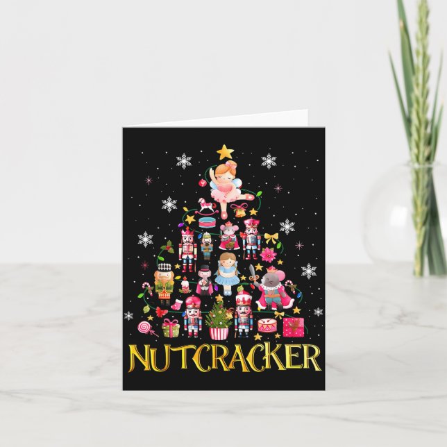 Nutcracker Christmas Tree Ballet Dance Women Kids  Card (Front)
