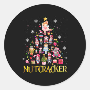 Nutcracker Christmas Tree Ballet Dance Women Kids  Classic Round Sticker