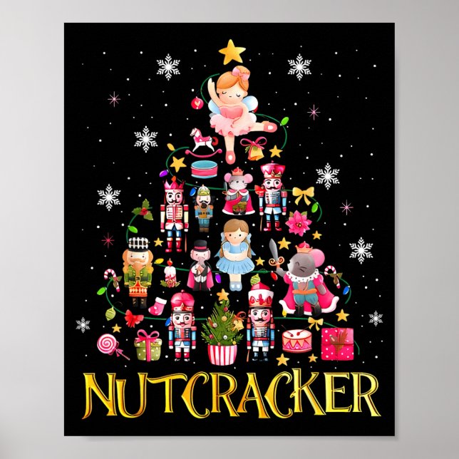 Nutcracker Christmas Tree Ballet Dance Women Kids  Poster (Front)