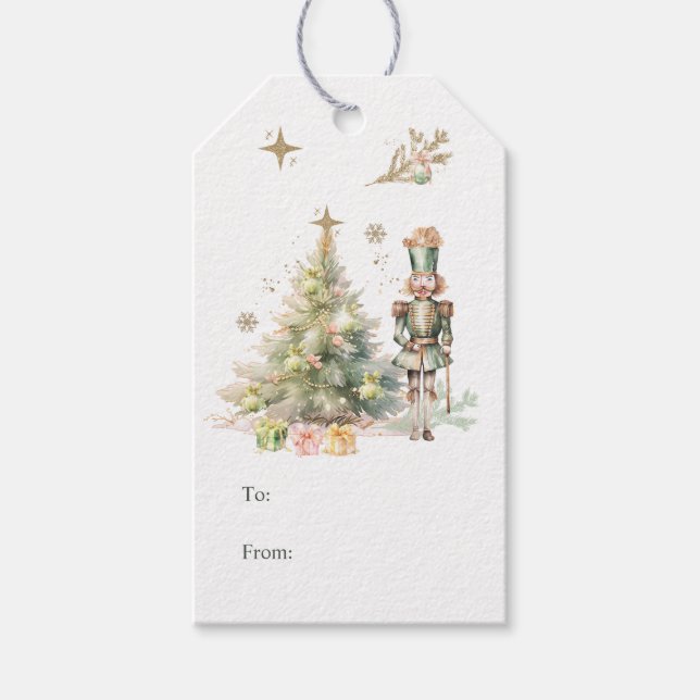 Nutcracker Christmas Tree Gift Tag (Front)