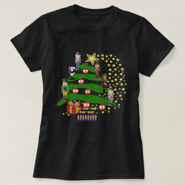 Nutcracker Christmas Tree T-Shirt (Design Front)