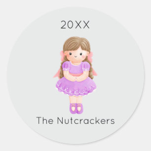 Nutcracker Clara Christmas  Classic Round Sticker