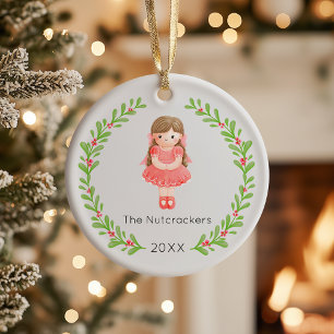 Nutcracker Clara Christmas Photo Ceramic Tree Decoration