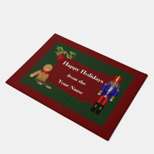 Nutcracker Cookie Christmas Holiday Personalised Doormat