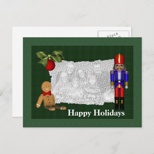 Nutcracker Cookie Christmas Holiday Photo Postcard (Front/Back)