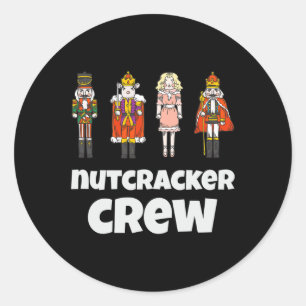 Nutcracker Crew Family Matching Xmas Boys Men Sant Classic Round Sticker