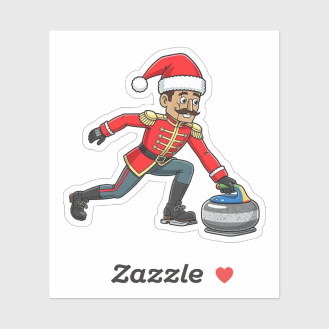  Nutcracker Curling Player Holiday Winter Sports   (Sheet)