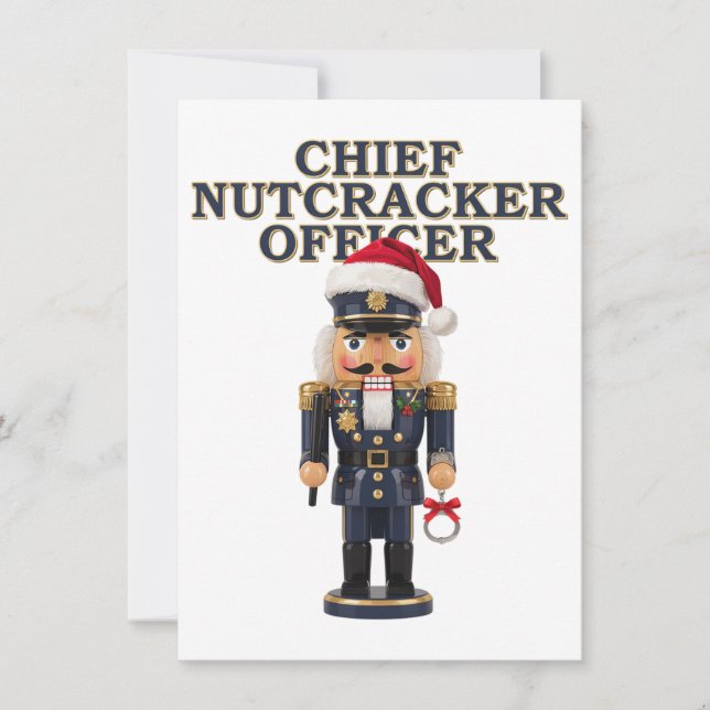 Nutcracker Curling Player Holiday Winter Sports   Card (Front)