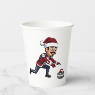  Nutcracker Curling Player Holiday Winter Sports  Paper Cups