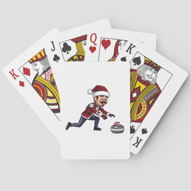 Nutcracker Curling Player Holiday Winter Sports  Playing Cards (Back)