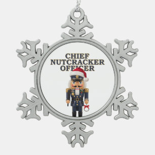 Nutcracker Curling Player Holiday Winter Sports   Snowflake Pewter Christmas Ornament