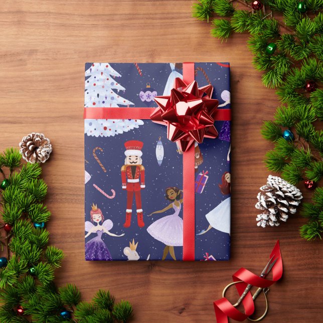 Nutcracker Cute Navy Christmas Soldiers Dancers Wrapping Paper (Creator Uploaded)