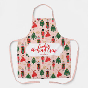 Nutcracker Cute Pink Christmas Apron