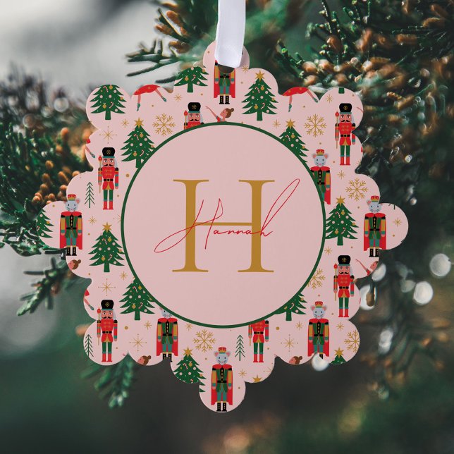 Nutcracker Cute Pink Christmas Wrapping Paper Tree Decoration Card (Creator Uploaded)