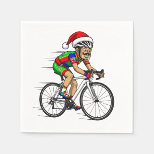 Nutcracker Cyclist Christmas Bicycle Xmas Sport Napkin