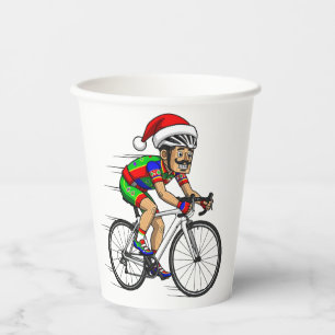 Nutcracker Cyclist Christmas Bicycle Xmas Sport  Paper Cups