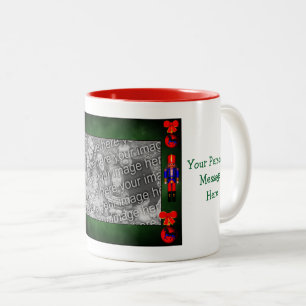Nutcracker Design Christmas Photo  Two-Tone Coffee Mug
