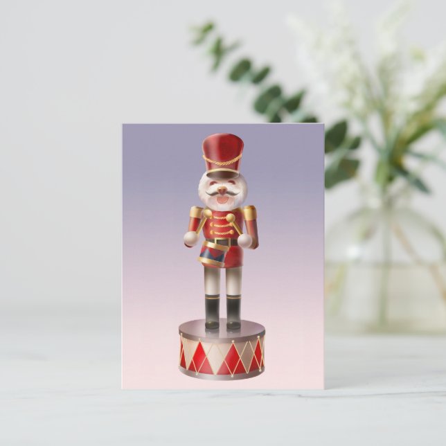 Nutcracker Dog Soldier Holiday Postcard (Standing Front)