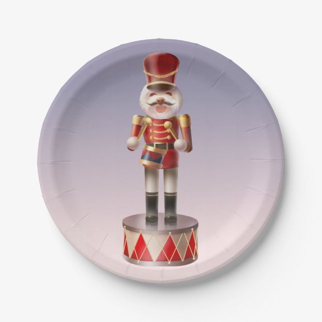 Nutcracker Dog Soldier Paper Plate (Front)