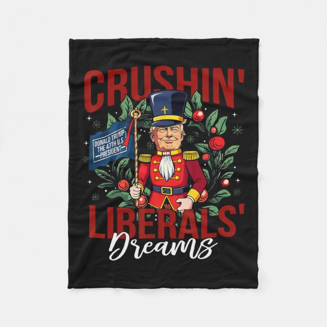 Nutcracker Donald Trump The 47th President Funny H Fleece Blanket (Front)