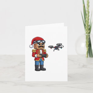 Nutcracker Drone Pilot Tech Holiday Gaming Xmas Card