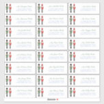 Nutcracker Family Christmas Cards Address Sticker<br><div class="desc">Nostalgic Christmas past address labels featuring watercolor Nutcrackers in red and green uniforms. I have holiday cards,  party invitations,  stickers and tags to match this design.</div>