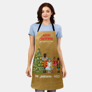 Nutcracker Family of Five Funny Merry Christmas  Apron