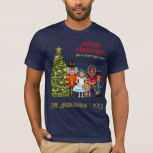 Nutcracker Family of Five Funny Merry Christmas T-Shirt