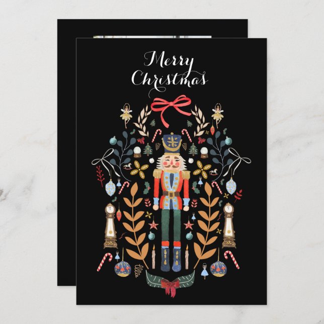 Nutcracker Family Photo Christmas Card (Front/Back)