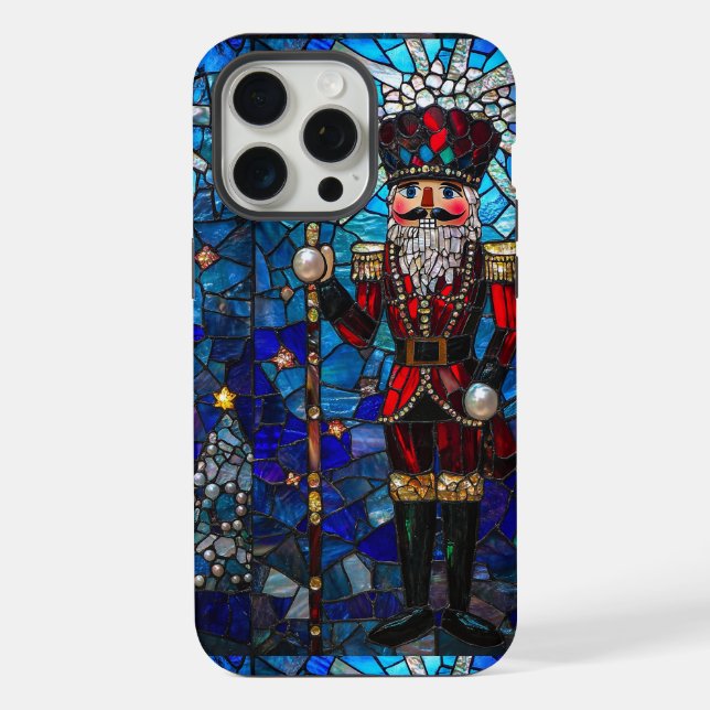 Nutcracker Faux Stained Glass Design iPhone Case (Back)