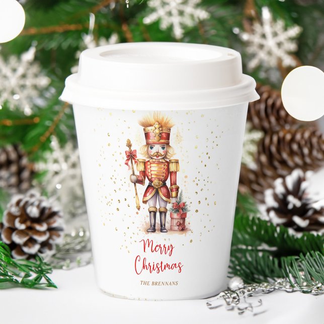 Nutcracker Festive Merry Christmas Paper Cups (Nutcracker Festive Merry Christmas Paper Cups)