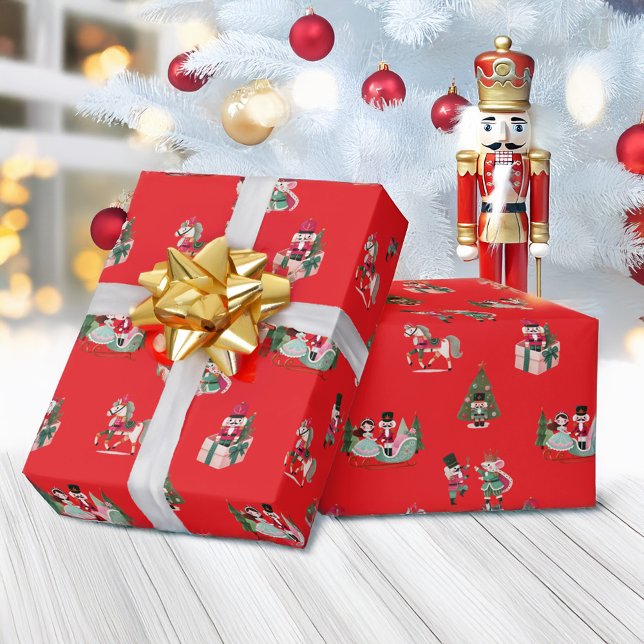 Nutcracker Festive Red Green Christmas Holiday Wrapping Paper (Nutcracker Festive Red Green Christmas Holiday Wrapping Paper)