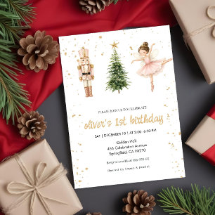 Nutcracker First Birthday Winter Wonderland Girls  Invitation
