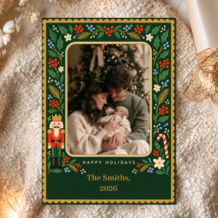Nutcracker Folk Art Photo Christmas Holiday Card