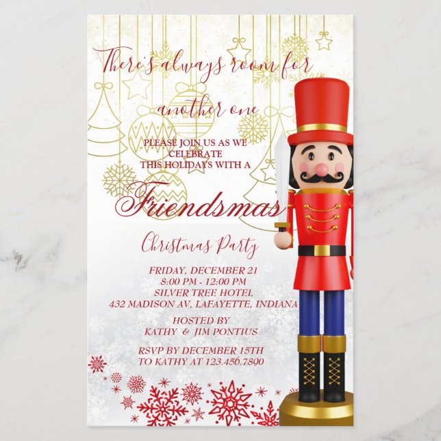 Nutcracker Friendsmas Christmas Party Invitation Flyer (Front)
