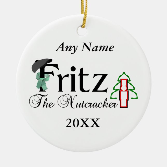 Nutcracker Fritz Ceramic Tree Decoration (Front)